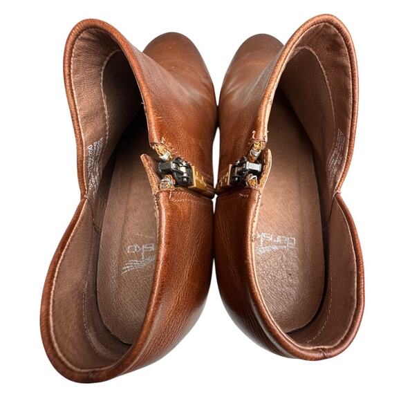 Dansko Raina Leather Ankle Booties Sz 36 US 5.5-6 Brown Arch Support Side Zip EC - Picture 6 of 13